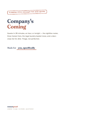 Cover of Company’s Coming