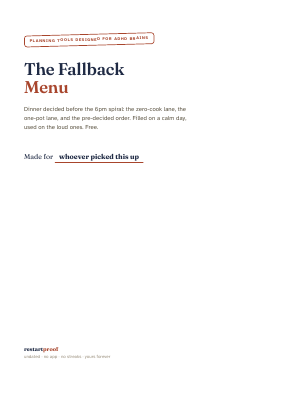 Cover of The Fallback Menu