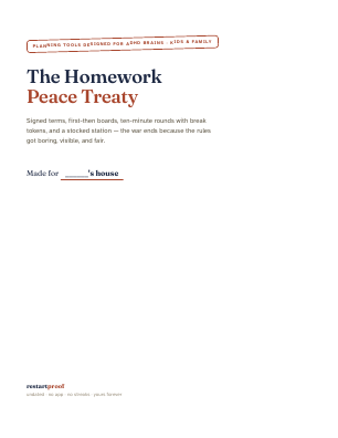 Cover of The Homework Peace Treaty