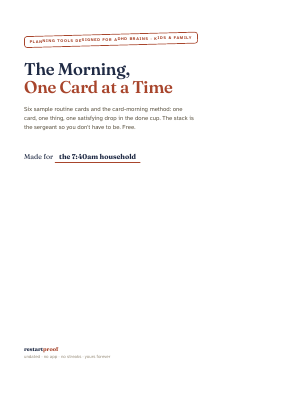 Cover of The Morning, One Card at a Time