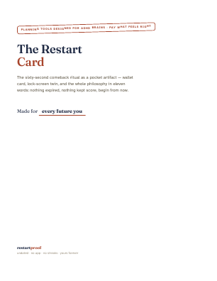 Cover of The Restart Card (name your price)